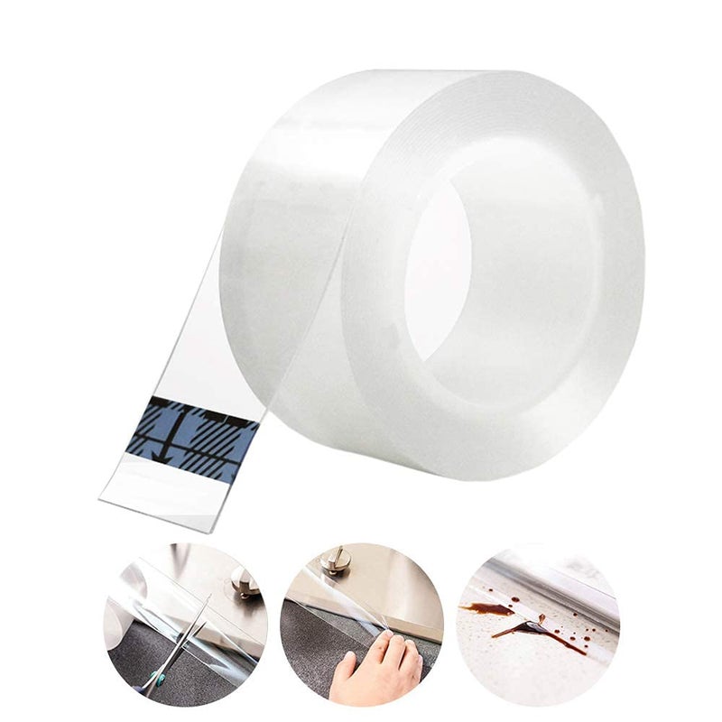 Juland Acrylic Self Adhesive Caulk Strip Sealant Tape Caulk Sealer Decorative Trim Strong Caulking Adhesive Transparent Kitchen and Wall Sealing Tape -1.18Inch Width x 16.4Feet - Image 1